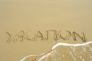 Fototapeten Cyntsa Eastern Cape South Africa - vacation written in the sand. © Richard