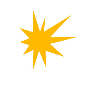 stella gialla pop scoppio fumetto su sfondo trasparente