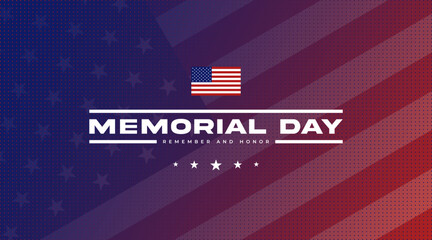 Memorial Day USA greeting Card design. Vector holiday illustration.