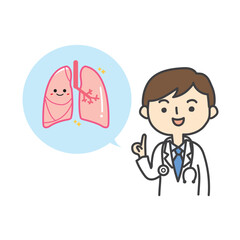 肺の説明をする医師