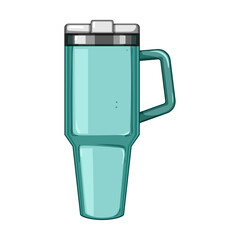 bottle thermos cup cartoon. mug thermal, travel reusable, flask mock bottle thermos cup sign. isolated symbol vector illustration