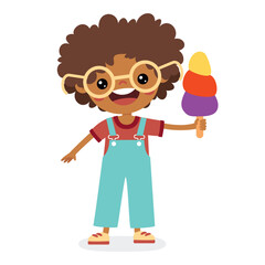 Illustration Of Kid With Ice Cream