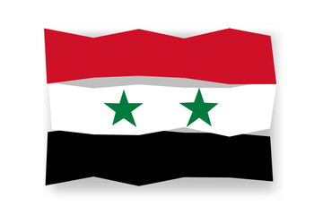 Syria flag  - stylish flag mosaic of colorful papercuts. Vector illustration with dropped shadow isolated on white background