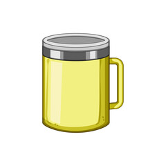 tumbler thermos cup cartoon. coffee bottle, mug thermal, travel reusable tumbler thermos cup sign. isolated symbol vector illustration