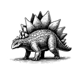 Stegosaurus hand drawn vector illustration Dinosaur