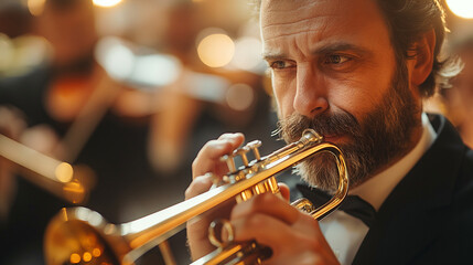 Obraz premium Trumpet playing.