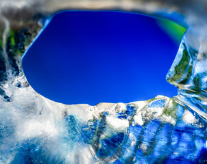 abstract background podium with ice