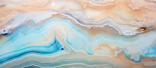 A detailed closeup of a blue and white marble texture resembling an electric blue fluid art...