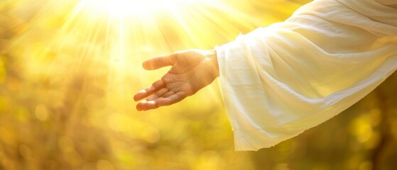 Jesus Christ reaching out with hand