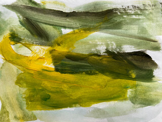 Green abstract painting landscape. Modern art - obrazy, fototapety, plakaty