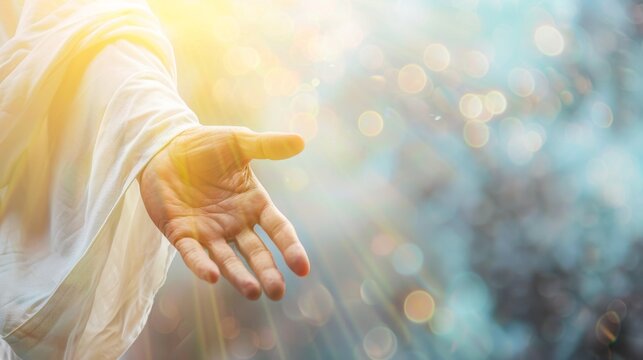 Jesus Christ reaching out with hand