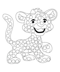 Dot coloring book page for kids and adult