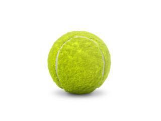 Single tennis ball, transparent background