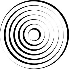 Circle concentric pattern. Geometric vortex ring shape