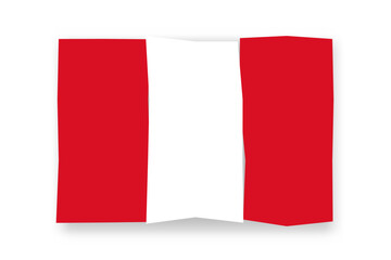 Peru flag  - stylish flag mosaic of colorful papercuts. Vector illustration with dropped shadow isolated on white background