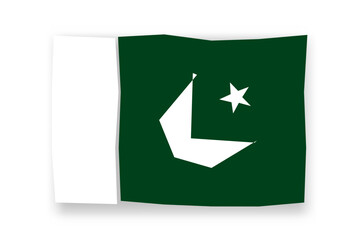 Pakistan flag  - stylish flag mosaic of colorful papercuts. Vector illustration with dropped shadow isolated on white background