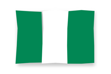 Obraz premium Nigeria flag - stylish flag mosaic of colorful papercuts. Vector illustration with dropped shadow isolated on white background