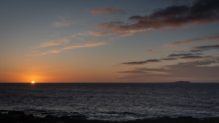 sunrise over the North Sea and the Isle of May
