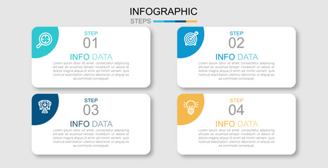 Modern abstract infographics with four steps or processes elements business concept illustration