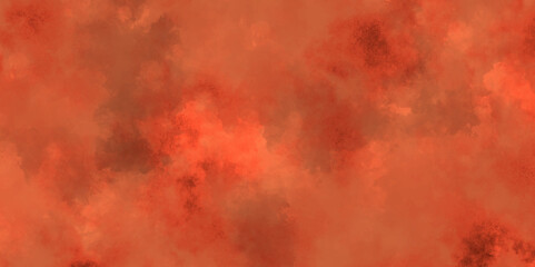 Abstract background with orange watercolor texture .smoke vape orange rain cloud and mist or smog fog exploding canvas background .hand painted vector illustration with watercolor design .