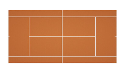 Top view. of tennis ground court, transparent background