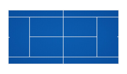 Top view. of tennis ground court, transparent background