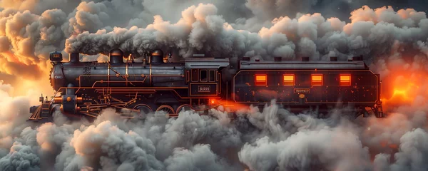Fototapeten Steam locomotive Professional steampunk background © Bonya Sharp Claw