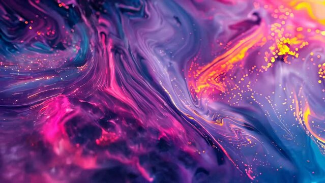 Abstract colorful background. Liquid paint texture. Blue, pink and purple colors.