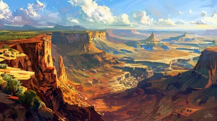 Painting of the Grand Canyon at Grand Canyon National Park