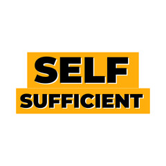 Self sufficient text task person hard work business icon label design vector