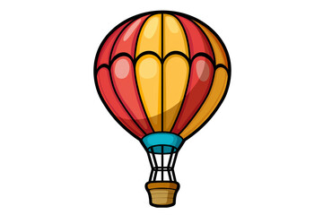 Hot air balloon icon isolated on white background. Travelling concept