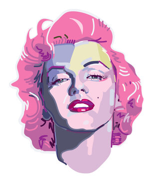 pink marilyn monroe portrait