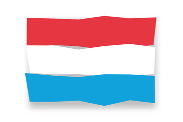 Luxembourg flag  - stylish flag mosaic of colorful papercuts. Vector illustration with dropped shadow isolated on white background