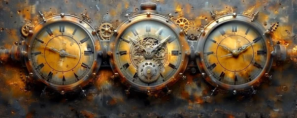 Fotobehang background steampunk grange clock gear © Bonya Sharp Claw