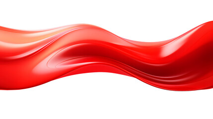 Red colored wave glossy shape, 3d rendering. Generative AI