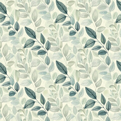 Diagonal Seamless Leaf Background