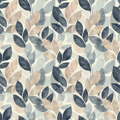 Blush and Navy Leaf Background