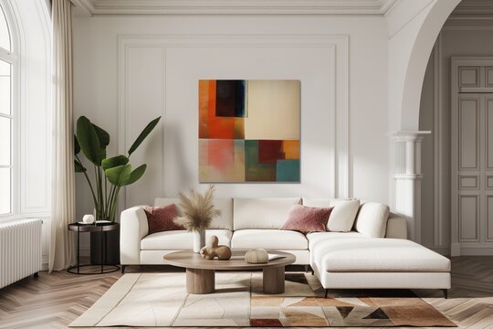 Elegant Living Room: Modern Minimalistic Painting