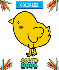 Hand drawn cartoon chick illustration