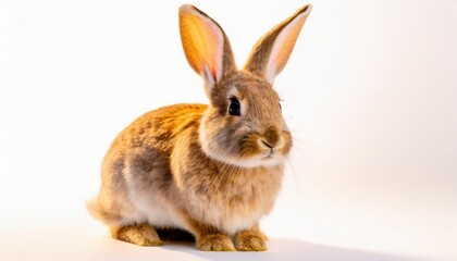 rabbit sitting isolated on white background