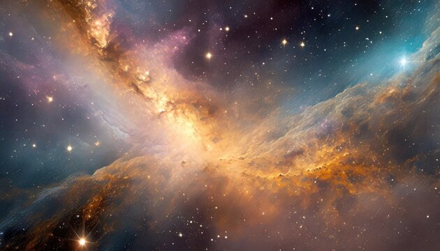 an abstract cosmos background featuring nebulae and galaxies in space presenting a captivating and otherworldly scene