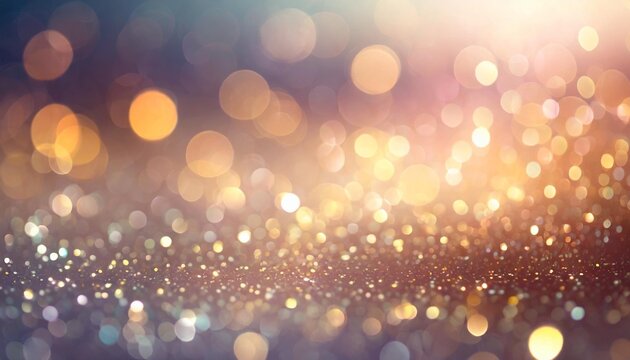 festive abstract bokeh background shiny sparkles with bright glowing lights in dark