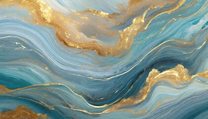 marine blue ocean swirls fluid acrylic paint luxury background texture pattern background wallpaper - obrazy, fototapety, plakaty
