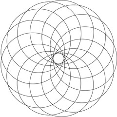 Circle overlapping icon, logo, symbol. Geometric element