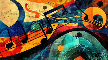 Abstract shapes and patterns inspired by musical notes