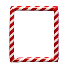 Rectangle candy cane frame png isolated on transparent background