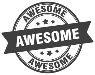 Fototapeta premium awesome stamp. awesome label on transparent background. round sign