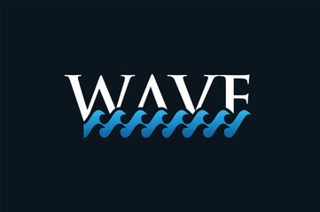 sea waves text typography logo