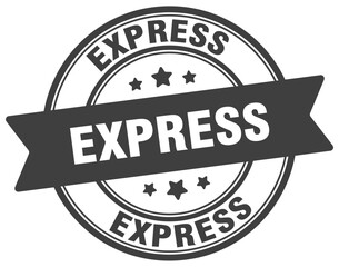 express stamp. express label on transparent background. round sign