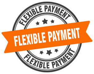 flexible payment stamp. flexible payment label on transparent background. round sign